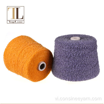 alpaca pha trộn boucle sợi đan trên hình nón